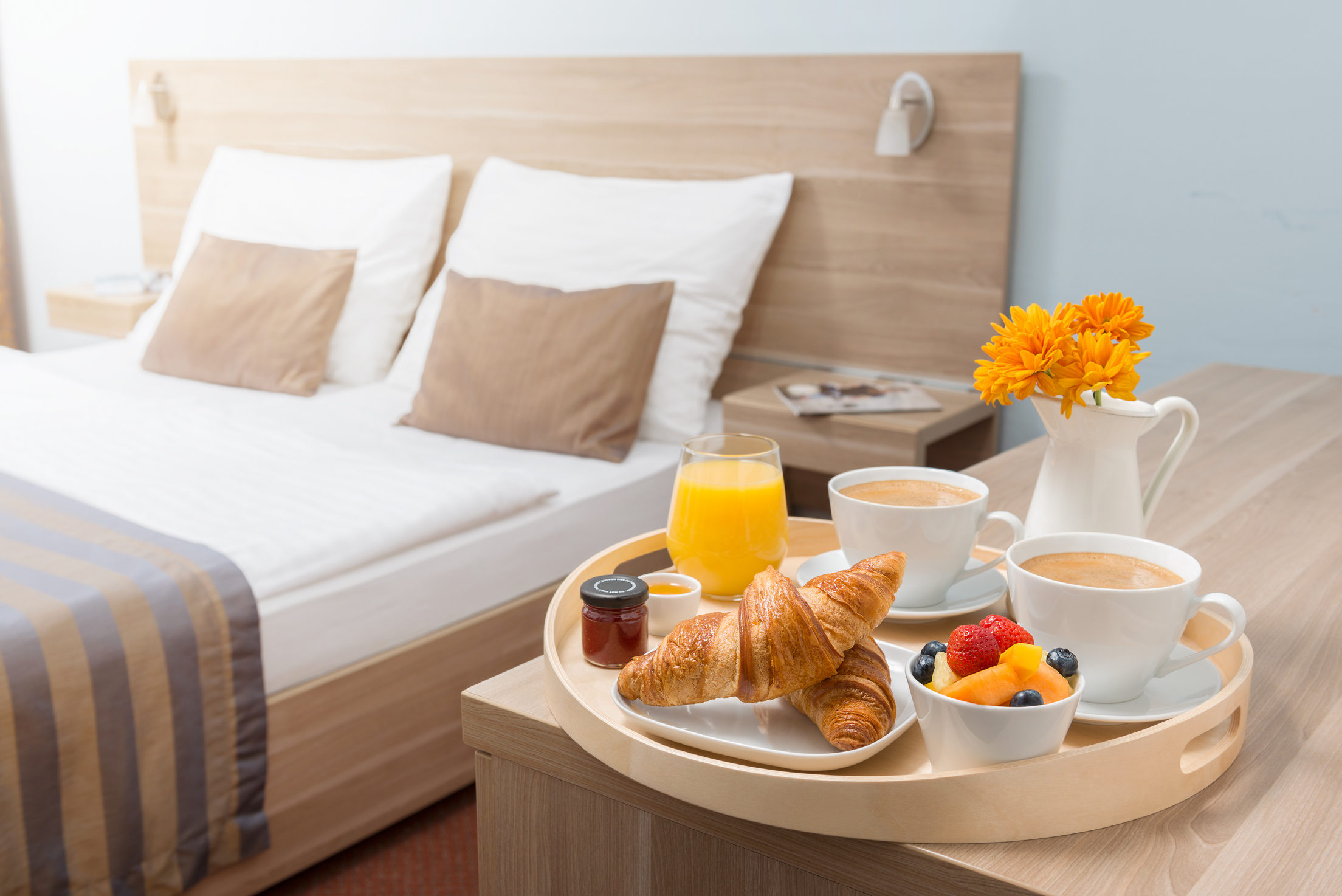 Habitación de hotel con desayuno